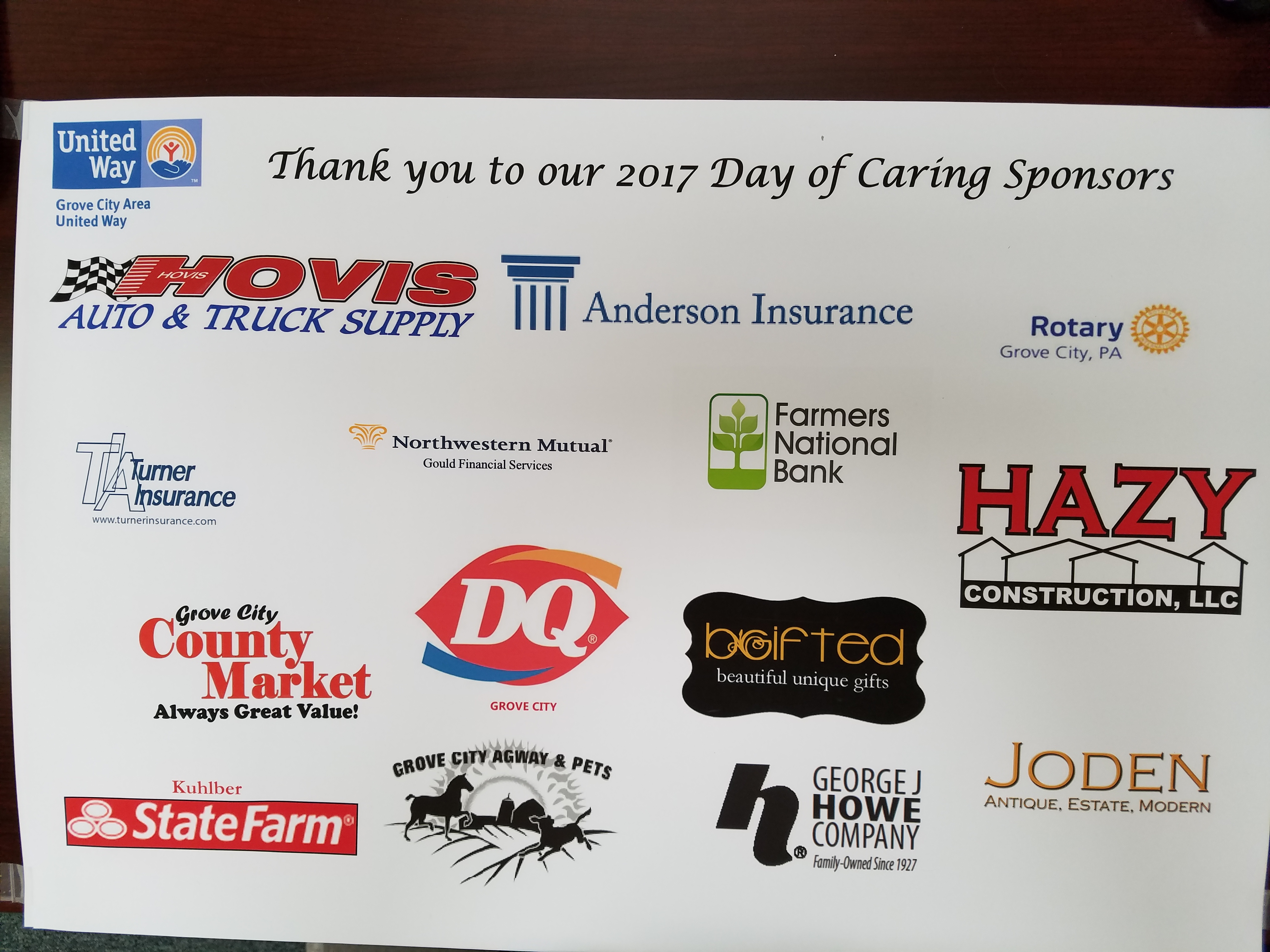 Many thanks to our Day of Caring Sponsors!